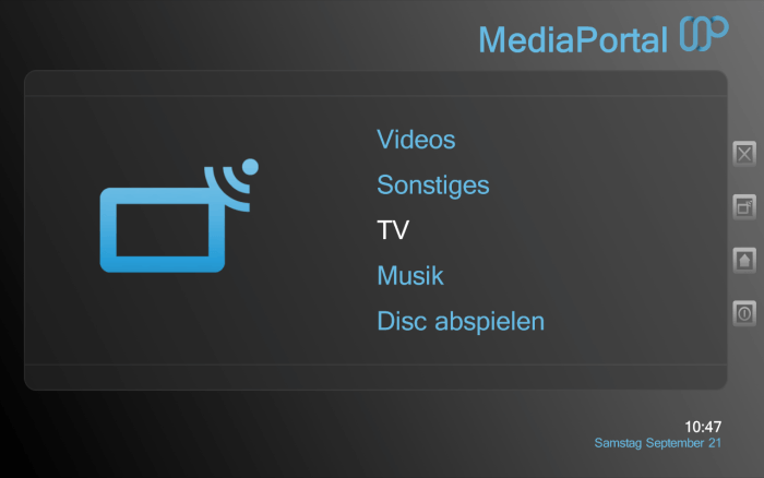 Mediaportal Software Interface